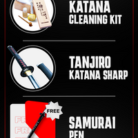Katana Cleaning Kit & Tanjiro Katana SHARP + FREE Samurai Pen