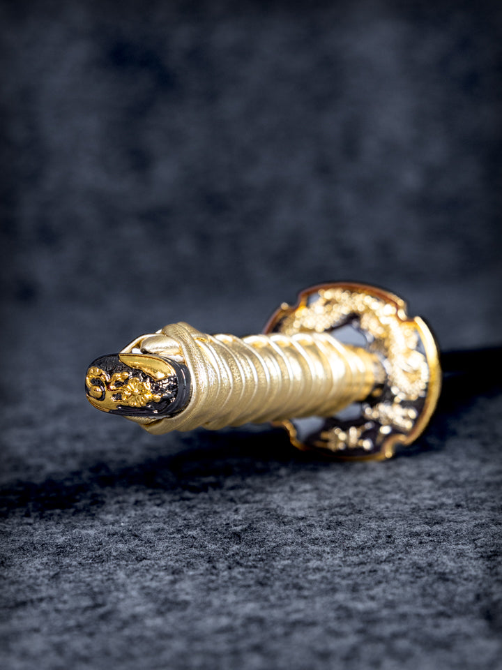 15-inch Gold Dragon Mini Katana