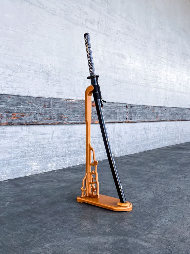 Upright Sword Stand - Light Wood